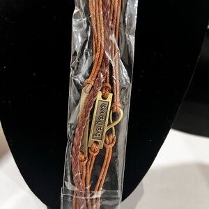 Believe Brown Leather Bracelet